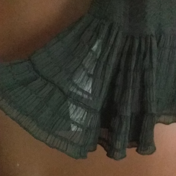 Zara Ruffle Stripes Chiffon Shirt - Picture 6 of 7